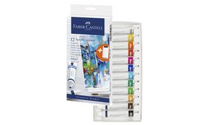 FABER-CASTELL Acrylfarbe in Tube, 12er Kartonetui