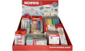 Kores Thekendisplay Pastell-Serie, Karton-Display, bestckt