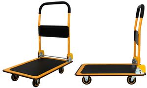 pavo Stahl-Plattformwagen, Tragkraft: 150 kg, schwarz/orange