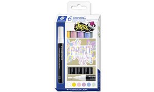 STAEDTLER Acrylmarker Lumocolor paint marker PASTEL,6er Etui