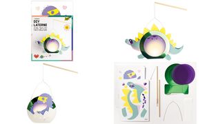 folia Laternen-Bastelset SUPERHERO DINOS, metallic-grn