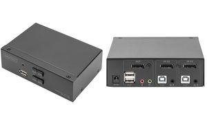 DIGITUS Desktop KVM Switch, 2x1, schwarz
