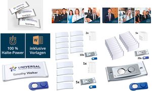 AVERY Zweckform Namensschild, 70 x 30 mm, silber, 5er Set