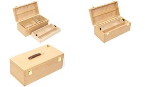 kangaro Knstler-Utensilienbox, 2 Etagen, Buchenholz