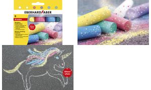 EBERHARD FABER Straenmalkreide Glitzer, 6er Kartonetui