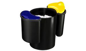 CEP Papierkorb CONFORT mit Nasseinstzen, schwarz/gelb/blau
