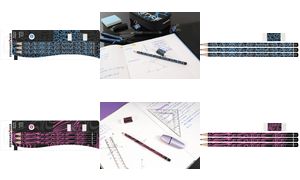 EBERHARD FABER Bleistift-Set NEON, HB, neonblau, 4-teilig